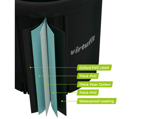 Ванна крижана VIRTUFIT XXL 80 x 80 x 75 см 375 л, чорна