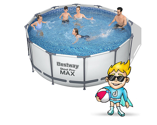 Басейн каркасний 18в1 Bestway 56420, 366 x 122 см + машина для створення бульбашок Басейн каркасний 18в1 Bestway 56420, 366 x 122 см + машина для створення бульбашок