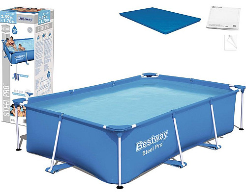 Басейн каркасний прямокутний 2в1 Bestway 56403 Steel Pro 259 х 170 см