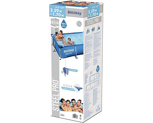 Басейн каркасний прямокутний 2в1 Bestway 56403 Steel Pro 259 х 170 см