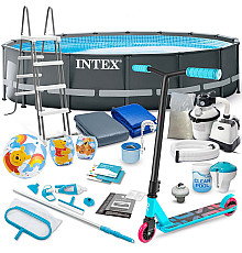 Басейн каркасний 20в1 Intex 26326 488 х 122 см з самокатом Soke GO