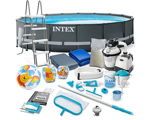 Басейн каркасний 20в1 Intex 26326 488 х 122 см з самокатом Soke GO
