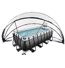 Басейн каркасний прямокутний EXIT із наземним куполом 400 x 200 x 122 см 