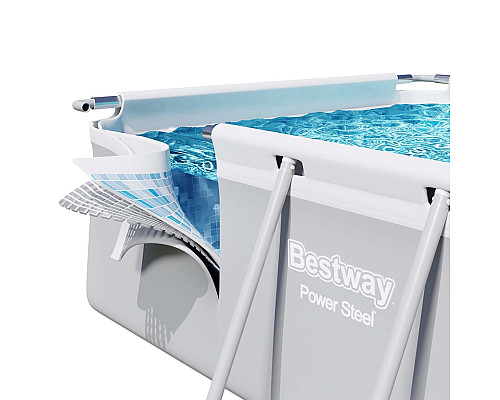 Басейн каркасний прямокутний 5в1 Bestway 56456 Power Steel 412 x 201 см - світло-сірий Басейн каркасний прямокутний 5в1 Bestway 56456 Power Steel 412 x 201 см - світло-сірий