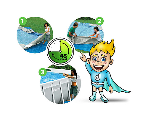 Басейн каркасний прямокутний 17в1 INTEX 26788, 400 x 200 x 100 см, сірий