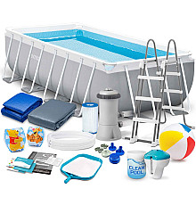 Басейн каркасний прямокутний 17в1 INTEX 26788, 400 x 200 x 100 см, сірий