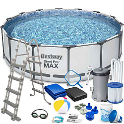Басейн каркасний 18в1 Bestway 56438, 457 x 122 см  + машина для створення бульбашок