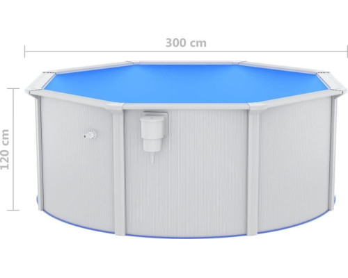 Басейн каркасний vidaXL 300 x 120 см, білий Басейн каркасний vidaXL 300 x 120 см, білий