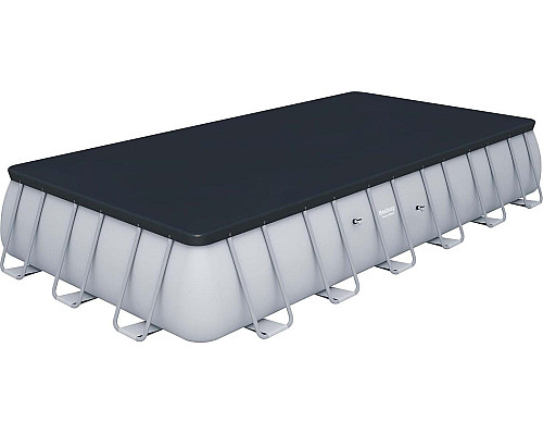 Басейн каркасний прямокутний 12в1 Bestway 56474 Power Steel 732 x 366 см - світло-сірий