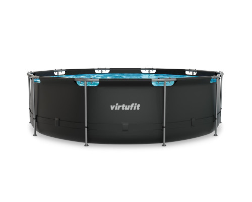 Басейн каркасний VIRTUFIT з фільтрувальним насососм 366 х 100 см, антрацитовий