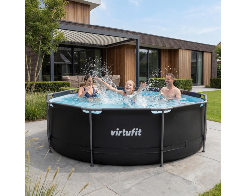Басейн каркасний VIRTUFIT з фільтрувальним насососм 366 х 100 см, антрацитовий