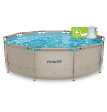 Басейн каркасний VIRTUFIT з фільтрувальним насососм 366 х 100 см, бежевий
