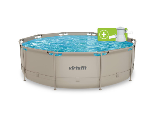 Басейн каркасний VIRTUFIT з фільтрувальним насососм 366 х 100 см, бежевий