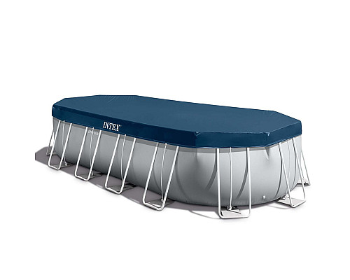 Басейн каркасний овальний 21в1 INTEX 26798, 610 x 305 x 122 см, сірий