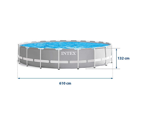Басейн каркасний 21в1 Intex 26756 610 х 132 см з самокатом Soke GO