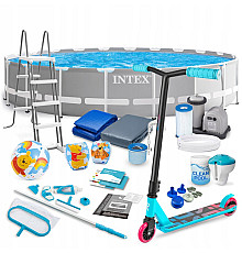 Басейн каркасний 21в1 Intex 26756 610 х 132 см з самокатом Soke GO