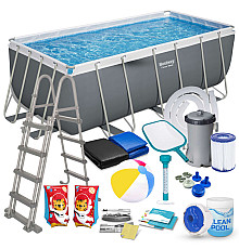 Басейн каркасний прямокутний 18в1 Bestway 56456ND 412 x 201 x 122 см