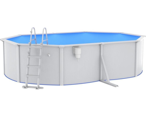 Басейн каркасний овальний vidaXL 490 x 360 x 120 см, білий + драбина Басейн каркасний овальний vidaXL 490 x 360 x 120 см, білий + драбина