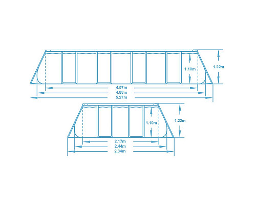 Каркасний садовий басейн Bestway 56670 488 x 244 x 122 см 17in1