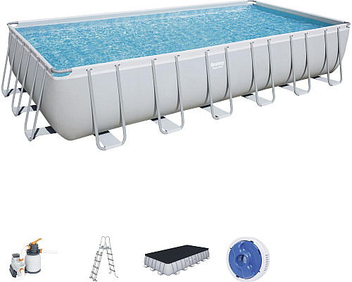 Басейн каркасний прямокутний Bestway 56475, 732 x 366 x 132 см - білий