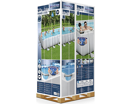Басейн каркасний прямокутний Bestway 56475, 732 x 366 x 132 см - білий