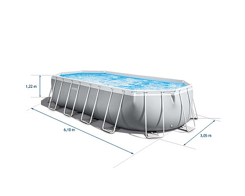 Басейн каркасний овальний 21в1 INTEX 26798, 610 x 305 x 122 см  + самокат