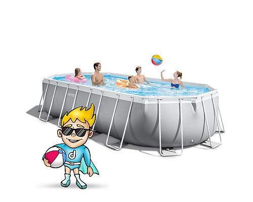 Басейн каркасний овальний 21в1 INTEX 26798, 610 x 305 x 122 см  + самокат
