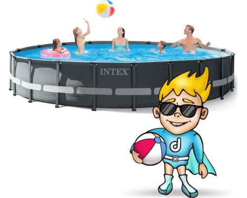 Басейн каркасний 17в1 INTEX 26334, 610 х 122 см, темно-сірий Басейн каркасний 17в1 INTEX 26334, 610 х 122 см, темно-сірий