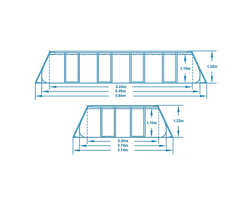 Басейн каркасний овальний 12в1 Bestway 56710, 549 x 274 x 122 см