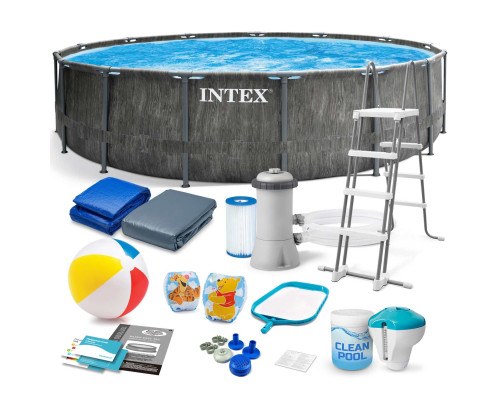 Басейн каркасний 18в1 INTEX 26742, 457 x 122 см, темно-сірий
