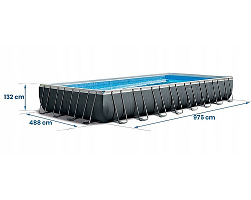 Basen ogrodowy stelażowy 975 x 488 x 132 cm 9w1 INTEX 26374