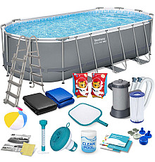Басейн каркасний овальний 17в1 Bestway 56710, 549 x 274 x 122 см