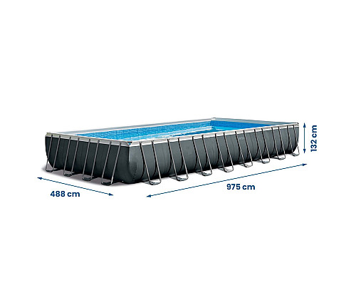 Басейн каркасний 22в1 Intex 26378 975 х 488 х 132 см з самокатом Soke GO