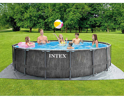 Басейн каркасний 12в1 INTEX 26742GN, 457 x 122 см, темно-сірий