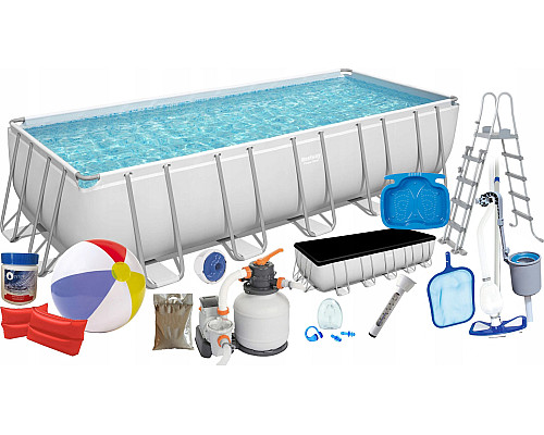 Басейн каркасний прямокутний 17в1 Bestway 5612B Power Steel 640 x 274 см - білий