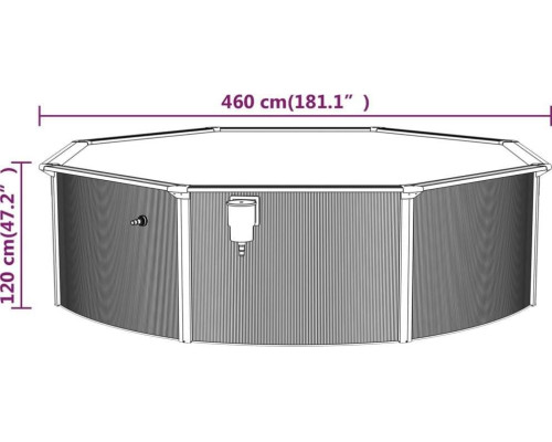 Басейн каркасний vidaXL 460 x 120 см, білий Басейн каркасний vidaXL 460 x 120 см, білий