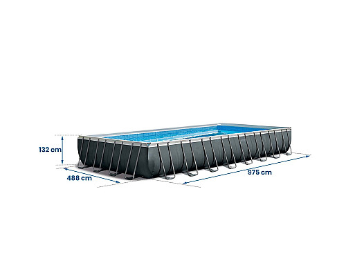 Басейн каркасний 21в1 Intex 26374 975 х 488 х 132 см з самокатом Soke GO