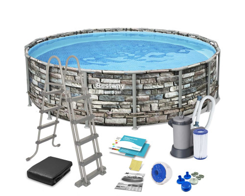 Басейн каркасний Bestway 56966 Power Steel 488 см - коричневий Басейн каркасний Bestway 56966 Power Steel 488 см - коричневий
