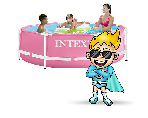 Басейн каркасний INTEX 28292, 244 x 76 см, рожевий
