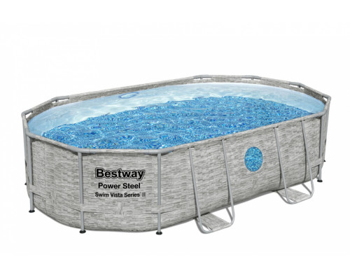 Басейн Power Steel Swim Vista з вікном 488x305x107 16x10FT BESTWAY 6in1 + пісочний насос