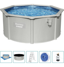 Басейн каркасний Bestway Hydrium з аксесуарами, 300x120 см, світло - сірий
