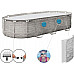 Басейн каркасний овальний 7в1 Bestway Power Steel Swim Vista з вікном 549 x 274 x 122 см