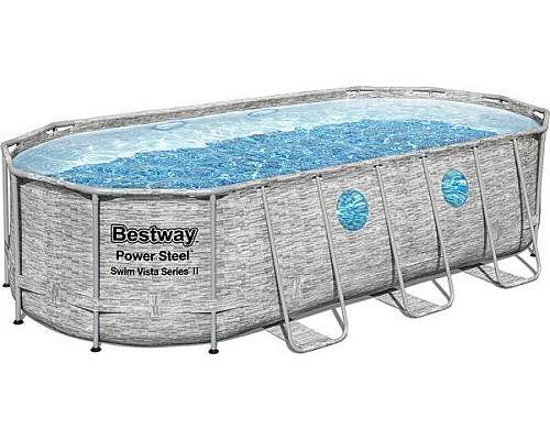 Басейн каркасний овальний 7в1 Bestway Power Steel Swim Vista з вікном 549 x 274 x 122 см