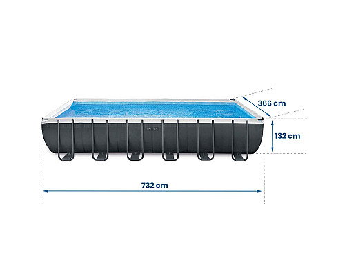 Басейн каркасний 21в1 Intex 26364 732 х 366 х 132 см з самокатоммSoke GO 