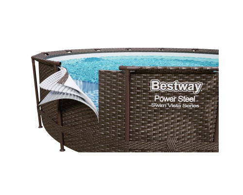 Басейн каркасний 6в1 Bestway 56977 Power Steel 549 см - коричневий Басейн каркасний 6в1 Bestway 56977 Power Steel 549 см - коричневий