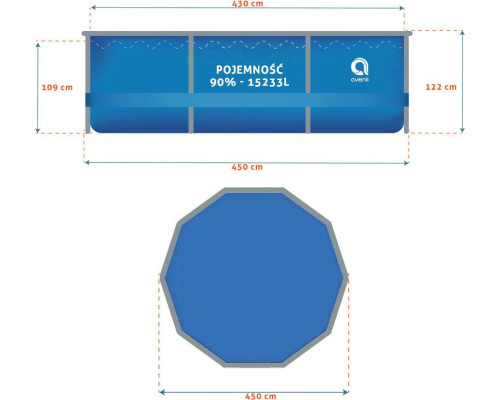 Каркасний басейн Avenli 450см 18в1