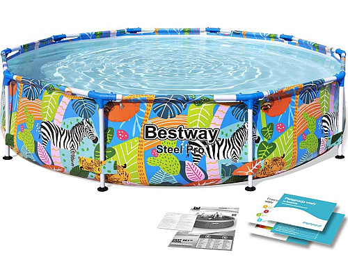 Басейн каркасний дитячий Світ тварин BESTWAY Steel Pro Frame 305x66см 10FT