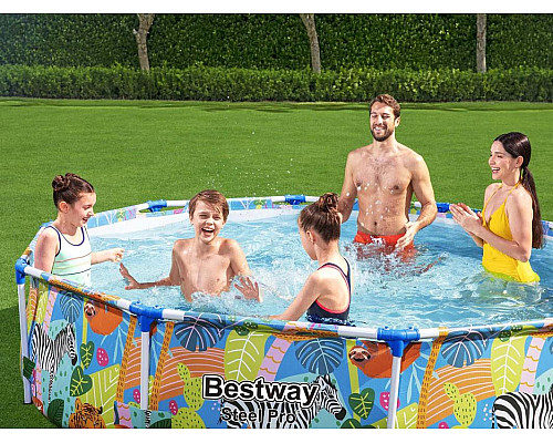 Басейн каркасний дитячий Світ тварин BESTWAY Steel Pro Frame 305x66см 10FT