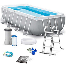 Басейн каркасний прямокутний 10в1 INTEX 26790GN, 400 х 200 х 122 см, сірий