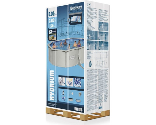 Басейн каркасний овальний 10в1 Bestway 56586 Hydrium 500 x 360 см, світло-сірий Басейн каркасний овальний 10в1 Bestway 56586 Hydrium 500 x 360 см, світло-сірий
